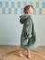 Fleece poncho blanket for boys dark green 