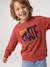 Crewneck sweatshirt for boys navy blue+tomato red 