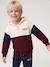 Boys' colour block hooded sweatshirt bordeaux red+red 