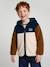 Zip-up hooded cardigan for boys fir green+medium blue 