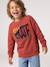 Crewneck sweatshirt for boys navy blue+tomato red 