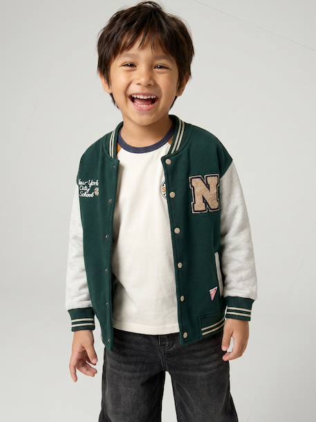 Teddy sweatshirt for boys fir green+navy blue 