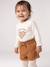 Long-sleeved baby t-shirt with leopard heart pattern ecru+navy blue 