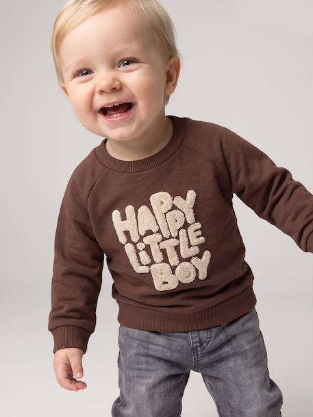 Sweatshirt with long sleeves for baby brown 