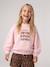 Sweatshirt with round neck for girls mauve+pale pink 
