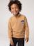 Sweatshirt with trucker collar for boys peacock blue+yellow 