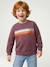Crew neck sweatshirt for boys marl white+mauve 