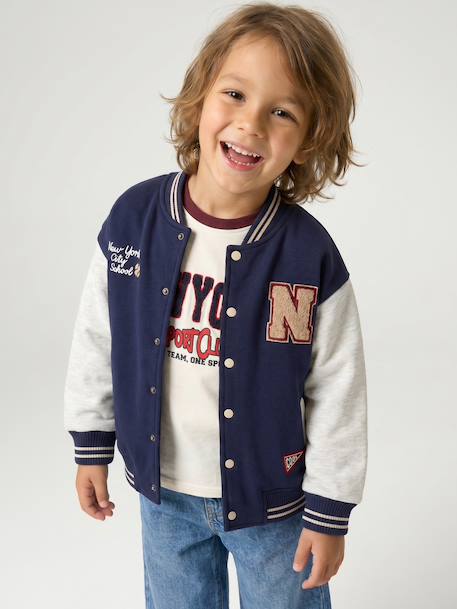 Teddy sweatshirt for boys fir green+navy blue 