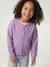 Long-sleeved knitted cardigan for girls ecru+lavender+sage green 