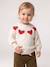 Jacquard knit jumper for baby girls marl beige+parma 