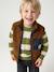 Sleeveless sherpa cardigan for boys caramel+ecru 