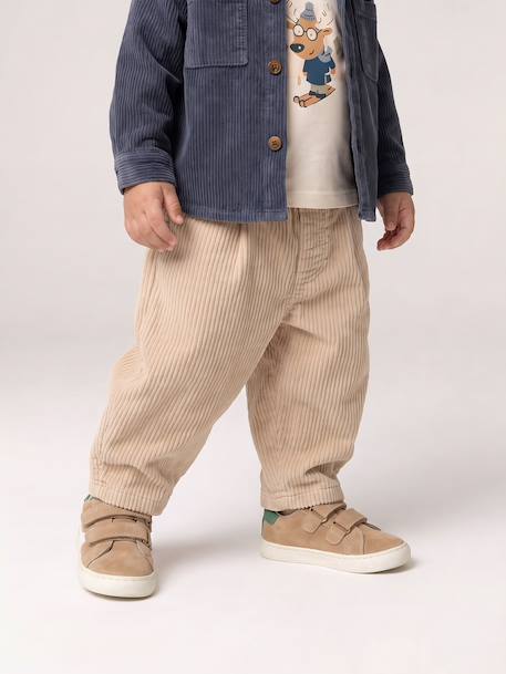 Corduroy trousers for baby boys beige 