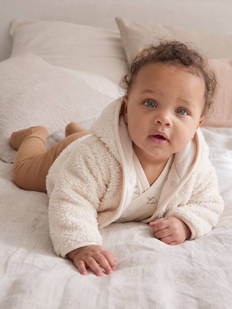 Hooded cardigan for newborns vanilla 