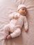 Newborn playsuit and hat set for girls pale pink 