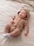 Long-sleeved hooded playsuit for baby boys beige 