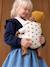 Baby Carrier For Dolls, in Cotton Gauze black+printed pink+rose+yellow 
