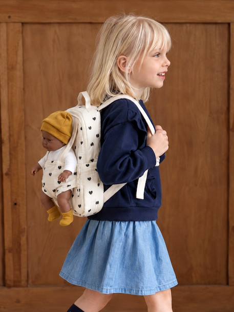 Baby-Carrying Backpack for Dolls, Cherry black+yellow 