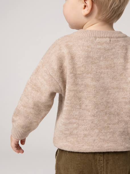 Long-sleeved jumper for baby marl beige 