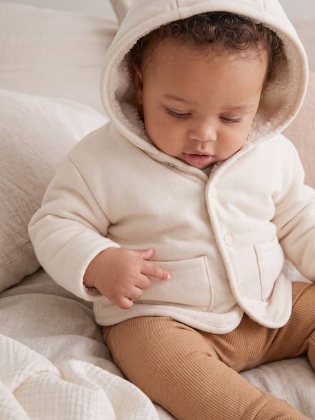 Hooded cardigan for newborns vanilla 