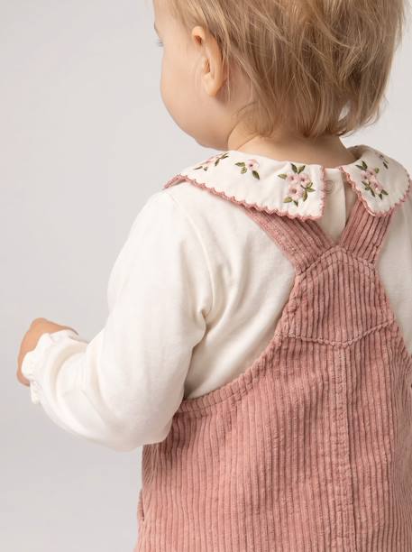 3-piece dress, T-shirt and tights set for baby girls blush 