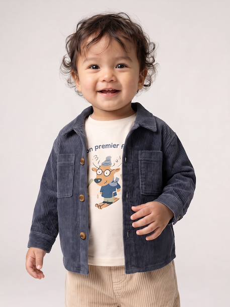 Overshirt for baby grey blue 