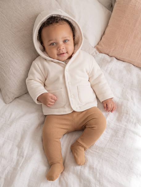 Hooded cardigan for newborns vanilla 