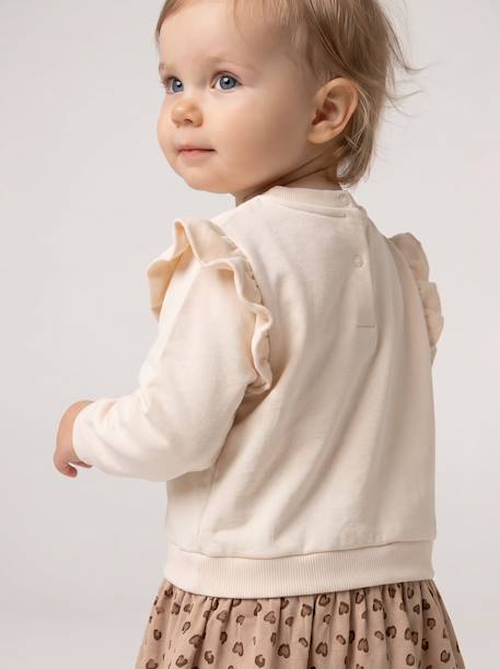 Long-sleeved dress for baby girls vanilla 