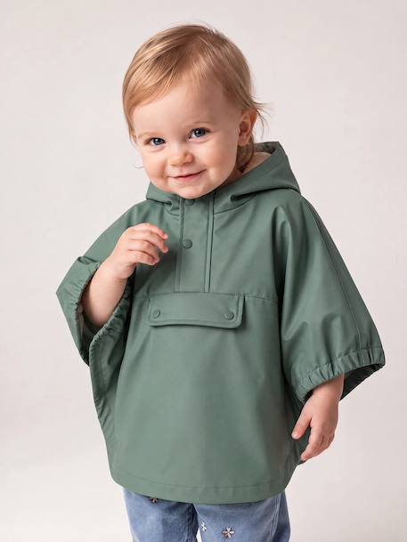 Rain cape for baby green 