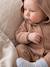 Long-sleeved hooded playsuit for baby boys beige 