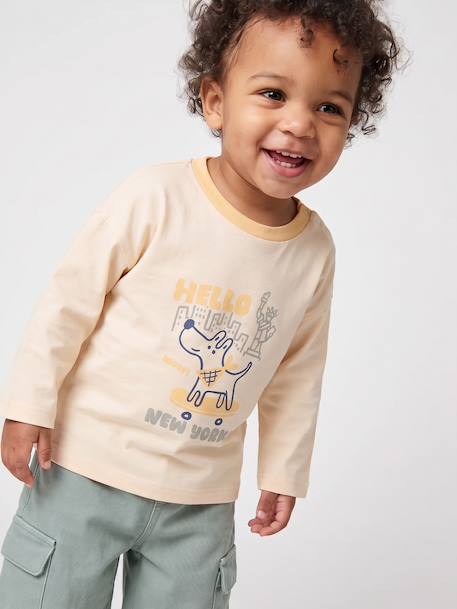 Long-sleeved T-shirt for baby boys vanilla 
