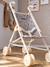 Doll pushchair green+rose 