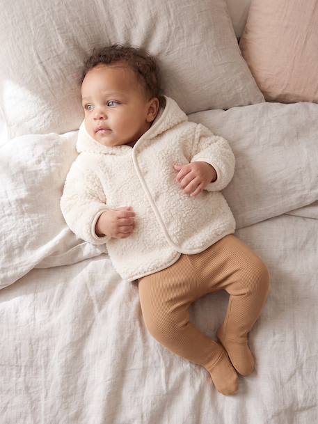 Hooded cardigan for newborns vanilla 