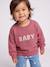 Baby sweatshirt with printed message raspberry pink+rosy+vanilla 