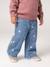 Wide-leg jeans with small embroidered hearts denim grey+stone 