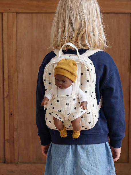Baby-Carrying Backpack for Dolls, Cherry black+yellow 