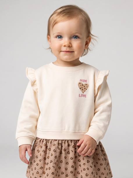 Long-sleeved dress for baby girls vanilla 