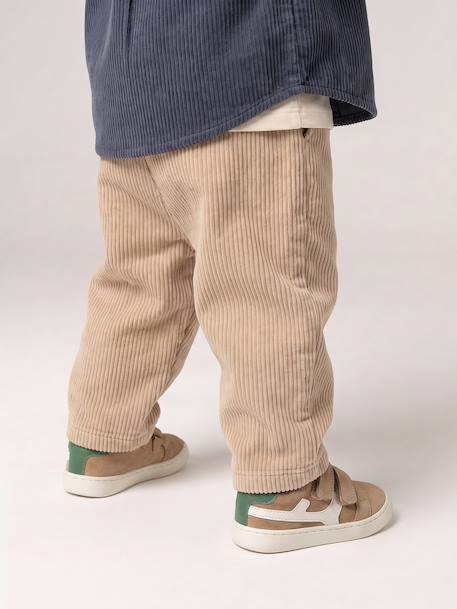 Corduroy trousers for baby boys beige 