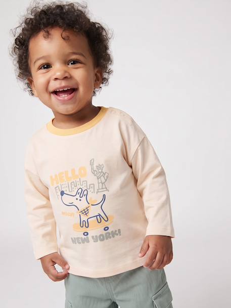 Long-sleeved T-shirt for baby boys vanilla 