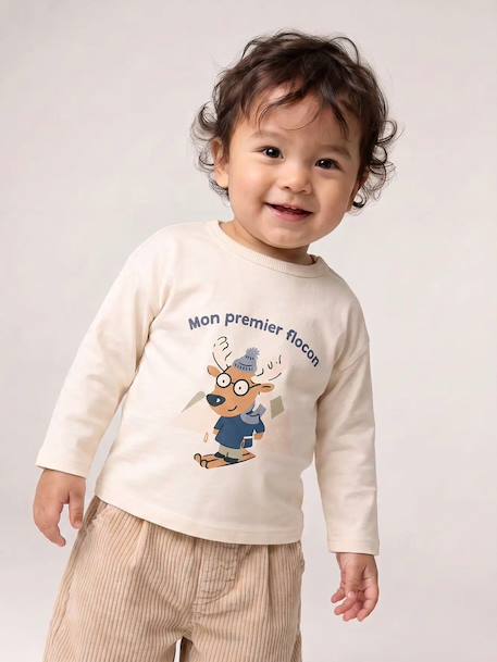 Long-sleeved T-shirt for baby ecru 