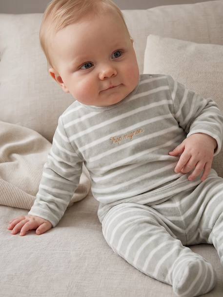 Pack of 2 newborn long-sleeved pyjamas sage green 