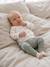 Newborn long-sleeved baby vest cappuccino+ecru+sage green 