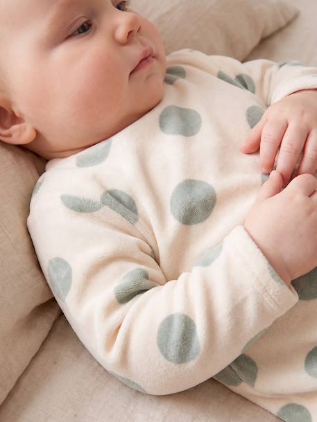 Pack of 3 baby sleepsuits with back opening marl beige+marl grey+sage green 