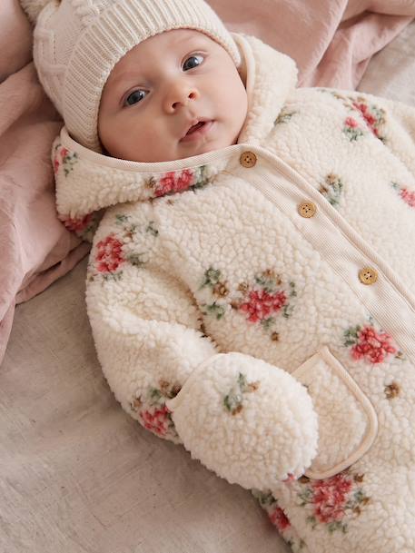 Newborn snowsuit for baby vanilla 