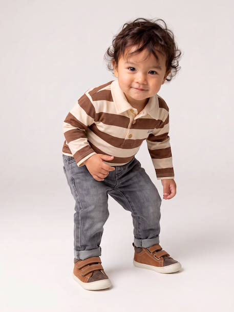 Basics denim jeans for babies with elasticated waist and pockets brut denim+denim grey 