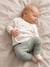 Newborn long-sleeved baby vest cappuccino+ecru+sage green 