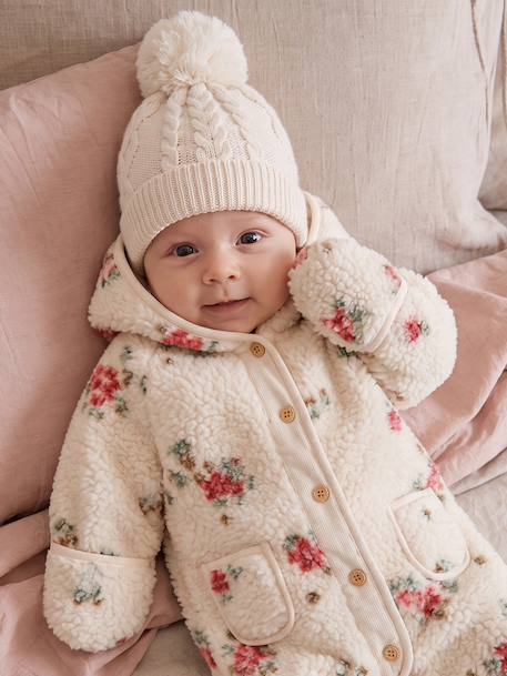 Newborn snowsuit for baby vanilla 