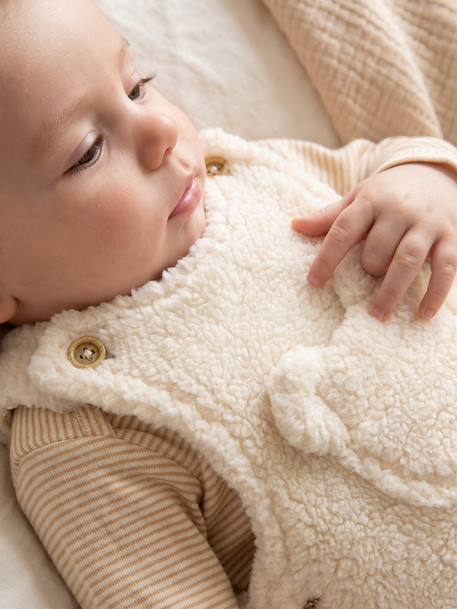 Dungarees and bodysuit set for baby vanilla 