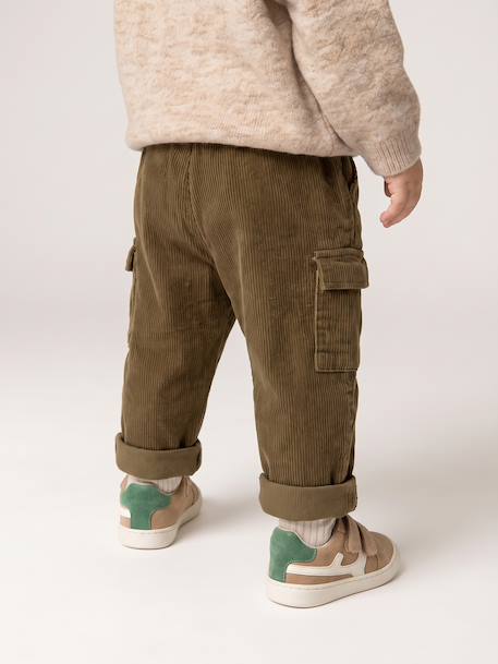 Corduroy trousers for baby boys khaki 