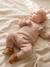 Knitted playsuit for baby girls marl beige 