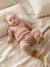 Knitted playsuit for baby girls marl beige 
